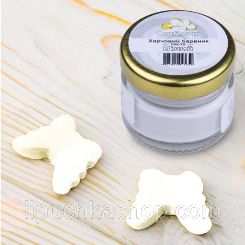 Гелевий (паста) водорозчинний барвник Confiseur "Білий", 25 грам, фото 1