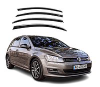 Дефлекторы на окна с хром молдингом Volkswagen Golf 7 2012-2020 Хэтчбек