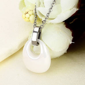 Кулон з білою керамікою "Краплинка"