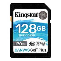 Карта памяти Kingston 128GB SDXC class 10 UHS-I U3 Canvas Go Plus (SDG3/128GB)