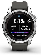 Смарт-годинник Garmin fenix 7S Pro – Solar Edition Silver with Graphite Band, фото 4
