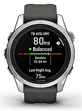 Смарт-годинник Garmin fenix 7S Pro – Solar Edition Silver with Graphite Band, фото 5