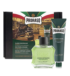 Набір для гоління з ментолом і евкаліптом Proraso Green Classic Shaving Duo (sh/cr/150ml + ash/balm/100ml)