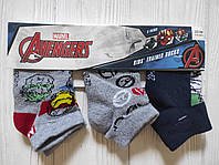 Детские носки низкие комплект 3 пары герои Marvel - Мстители / Avengers, размер 23-26 (размер обуви)