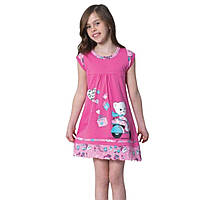 Детское хлопковое платье с коротким рукавом RolyPoly 1990 V2 розовое 6 лет