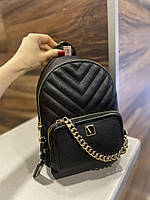 Жіночий чорний рюкзак Victoria's Secret The Victoria Small Backpack Black