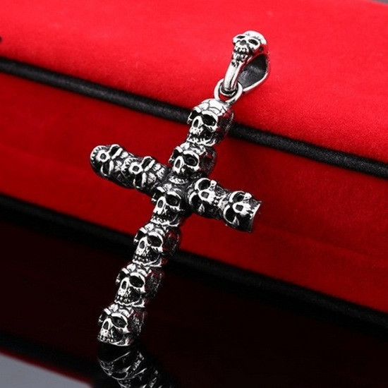 Хрестик з нержавіючої медичної сталі "Skull Cross"