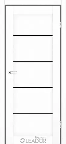 Двері міжкімнатні GARDA / LEADOR Express / ПВХ / Клен Білий / Чорне