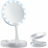 Круглое зеркало для макияжа Led Mirror My Fold Away 21LED [ОПТ]