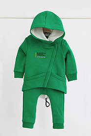Дитячий спортивний теплий костюм на флісі Brave розмір 86 (12-18 місяців) MagBaby Зелений