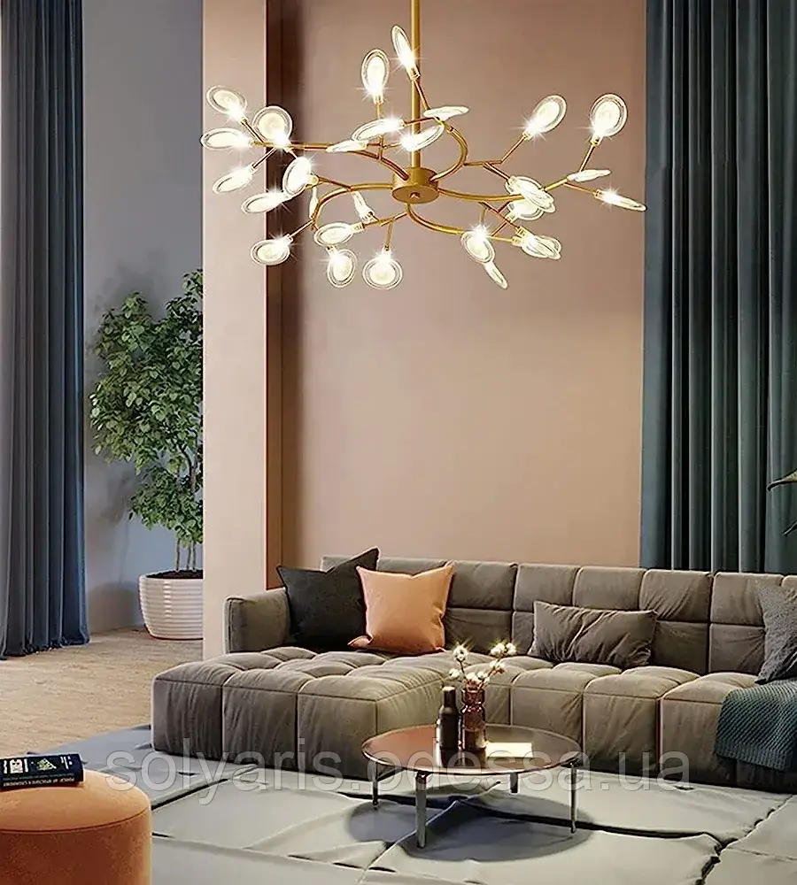 Люстра LED PETALS 887/27 золото з прозрачным