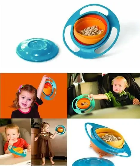 Дитяча тарілка-непроливайка "Universal Gyro Bowl", тарілка-непроливайка-неваляйка, посуд для дітей