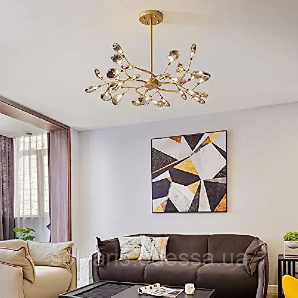 Люстра LED PETALS 887/27 (золото із сірим плафоном), фото 1