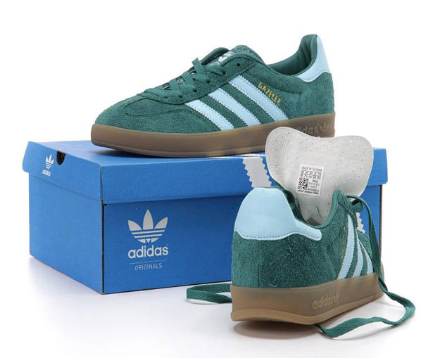 Adidas gazelle indoor navy green & bluebird hotsell