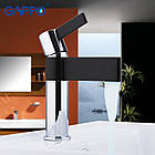 Набір душова система з тропічним душем + змішувач на умивальник G2481-1 чорний хром, фото 7