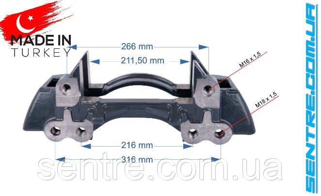 Скоба супорта KNORR K015308, SK7, SAF 03080005900, 03080006000 Krone 22,5" Ліва/Права Туреччина
