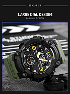 Чоловічий наручний тактичний годинник Skmei 1965CMGN Army Green з LED підсвіткою, фото 4