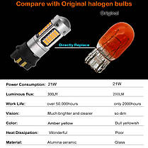 Світлодіодна лампа LED Canbus PW24W 2.5 Вт 4014 30 SMD жовтий, фото 5