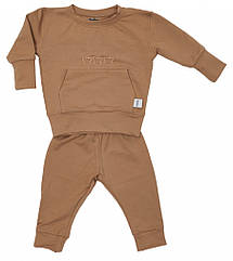 Костюм трикотажний Twins Bear (кофта та штани) 12-24 міс, brown, коричневий