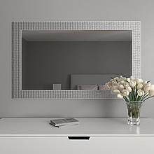 Дзеркало в багетній рамі 126х76 Срібне Black Mirror на стіну для салону краси