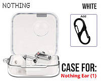 Чехол Nothing Ear 1 (прозрачный) - чехол для наушников, от бренда Nothing (с мет. карабином)!