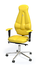 Ергономічне крісло Galaxy з дизайнерським швом Zeta екошкіра Yellow (Kulik System ТМ)