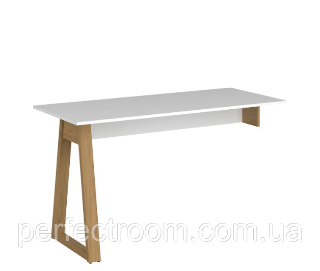 Письмовий стіл для дому та офісу 138 NEPTUNE білий/дуб кам'яний Комп'ютерний стіл для навчання та роботи