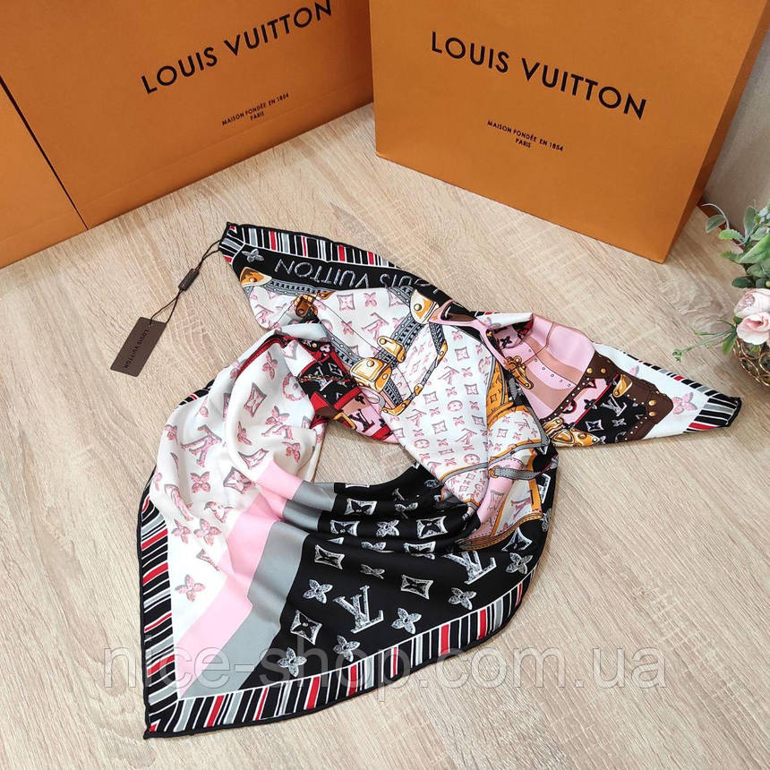 Хустка Louis Vuitton шовкова з ручною підшивкою, фото 1