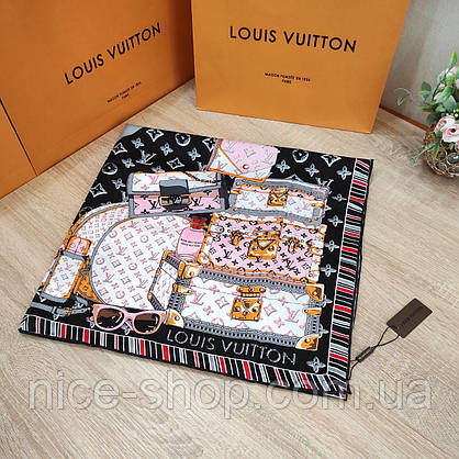 Хустка Louis Vuitton шовкова з ручною підшивкою, фото 3