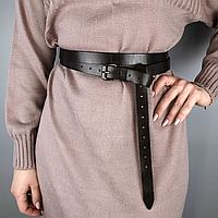 Ремінь жіночий шкіряний у два обороти SF-2501 темно-коричневий (180-230 см)