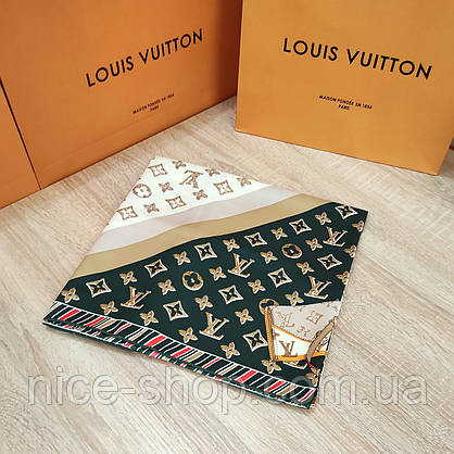 Хустка Louis Vuitton шовкова з ручною підшивкою, фото 3