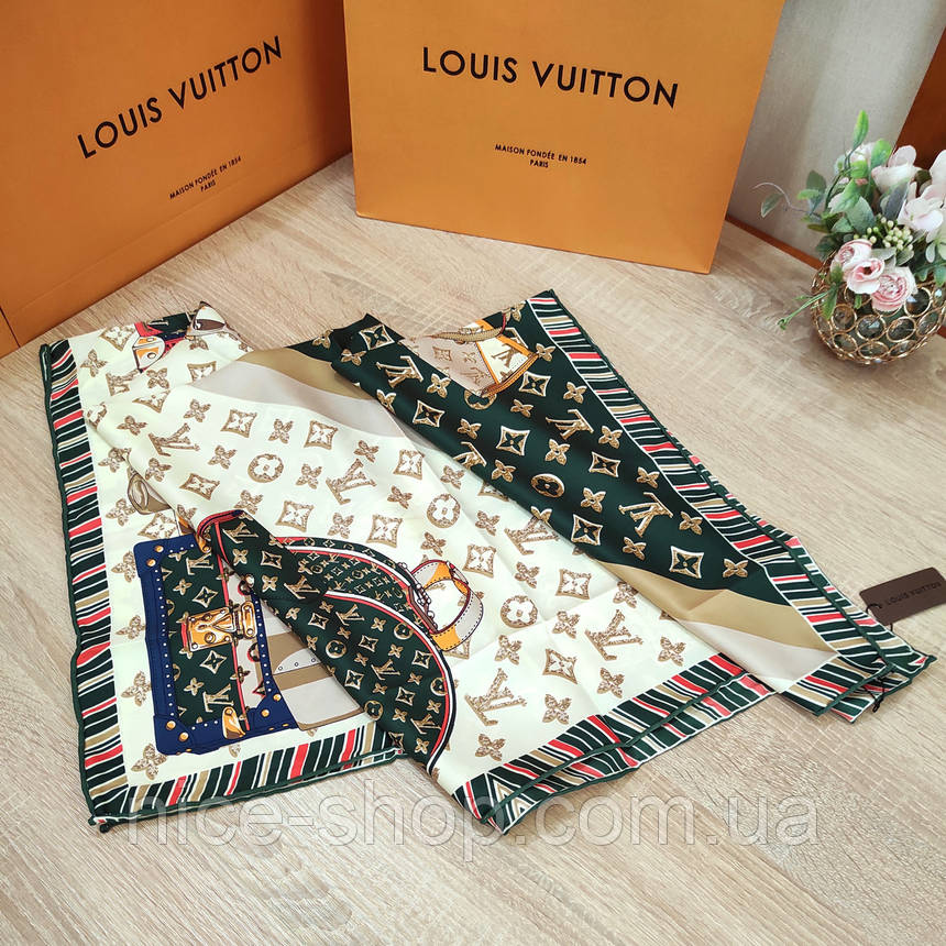 Хустка Louis Vuitton шовкова з ручною підшивкою, фото 1