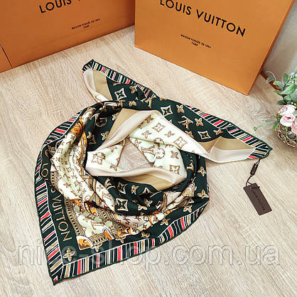 Хустка Louis Vuitton шовкова з ручною підшивкою, фото 4