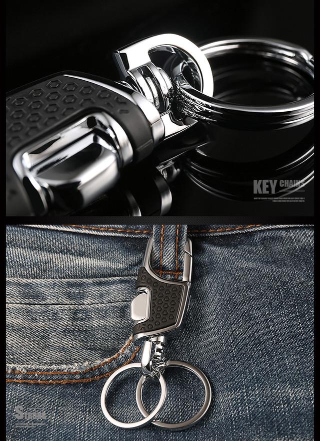 Брелок-карабін для ключів Omuda A3718 метал Чорний