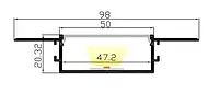 LED профиль под шпатлевку LD9820, с экраном, 2 метра