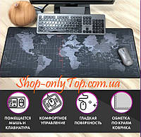 Игровая поверхность 70*30 Black Map.Очень Большой коврик для мышки Карта Мира 70*30.Игровой коврик Карта Мира