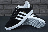 Мужские кроссовки Adidas Gazelle Original размер 44 28см Черные