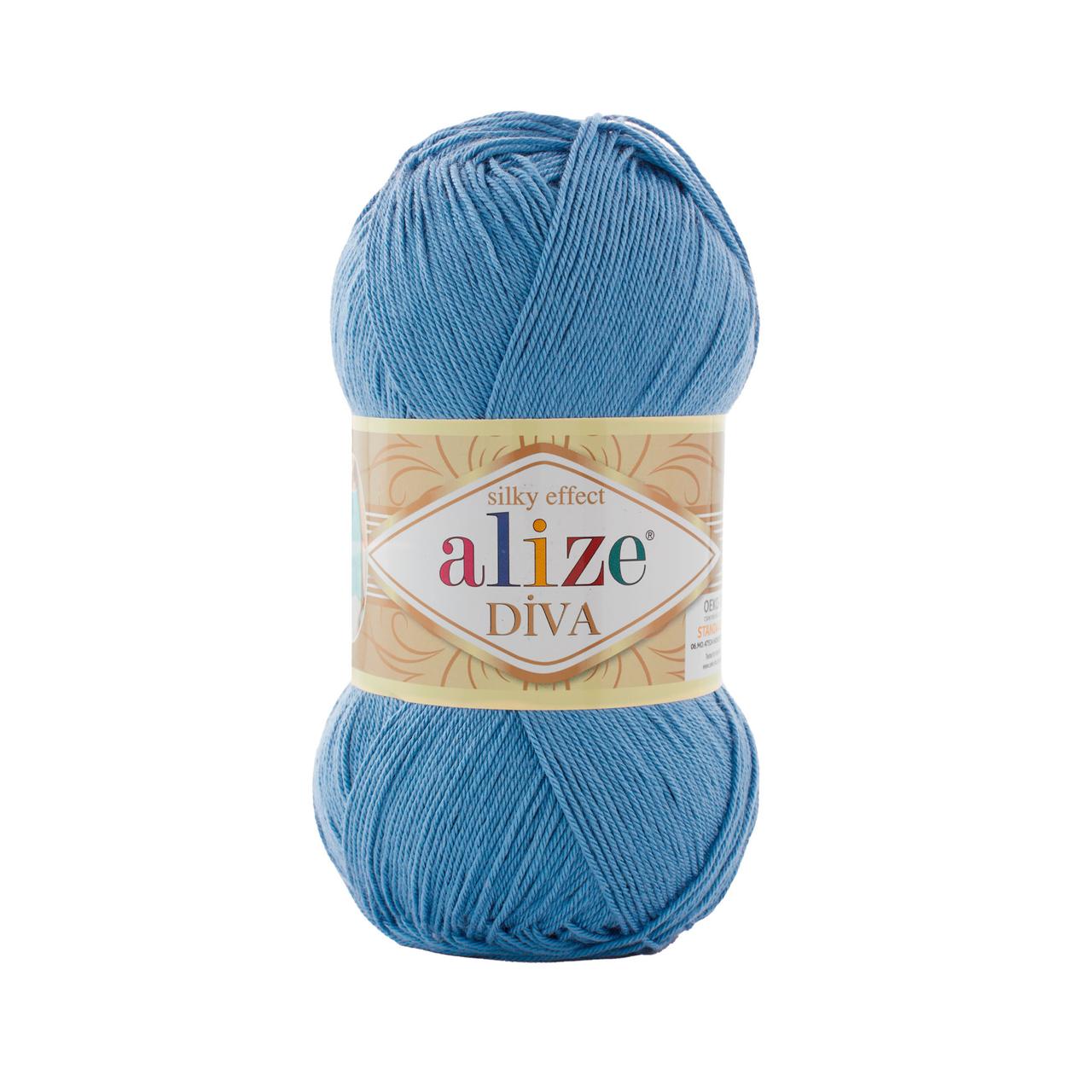 Alize DIVA (Алізе Діва) № 886 синій (Пряжа, нитки для в'язання), фото 1