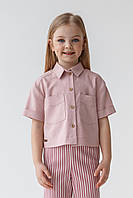 Костюм сорочка персик , штани смужка (р.116, 122, 128, 134)