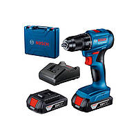 Безщітковий акумуляторний дриль-шурупокрут Bosch GSR 185-LI Professional із 2 акб GBA 18V 2.0Ah і з/п GAL