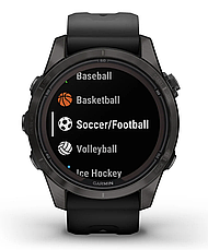 Смарт-годинник Garmin fenix 7S Pro – Sapphire Solar Edition Carbon Grey DLC Titanium with Black Band, фото 5