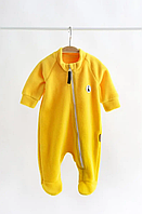 Демисезонный флисовый человечек для новорожденных на молнии James размер 80 см MagBaby Желтый
