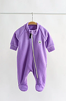 Демисезонный флисовый человечек для новорожденных на молнии James размер 74 см MagBaby Фиолетовый
