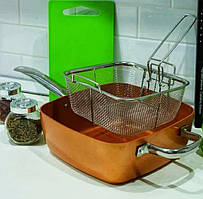 Антипригарна сковорода для індукційної плити, маленька каструля для духовки, фритюрниця для картоплі фрі