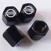 Колпачки на ниппель (вентиль) черные NISSAN 4 шт. 59593