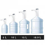 Електрична сенсорна помпа для води Smart Touch, автоматичний дозатор-насадка для кулера Біла, P-0011-White, фото 10