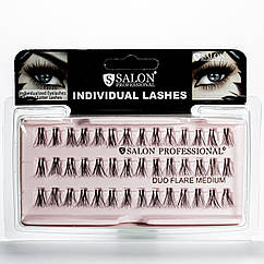 Пучкові вії для нарощування подвійні Salon Duo Flare Individual Lashes MEDIUM