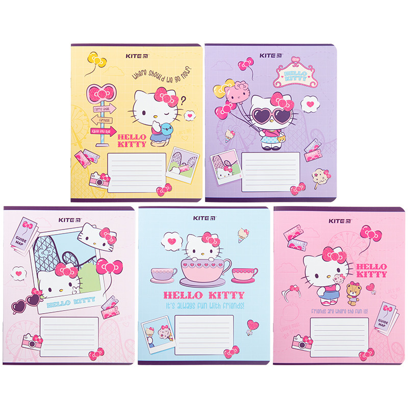 Набір шкільних зошитів 18 аркушів, клітинка, Kite Hello Kitty (20 штук)  hk23-236
