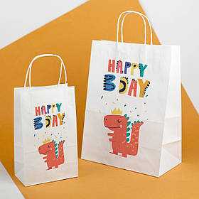 Дитячий Динозавр пакет для подарунків 320*150*380 Яскраві Пакети на День народження