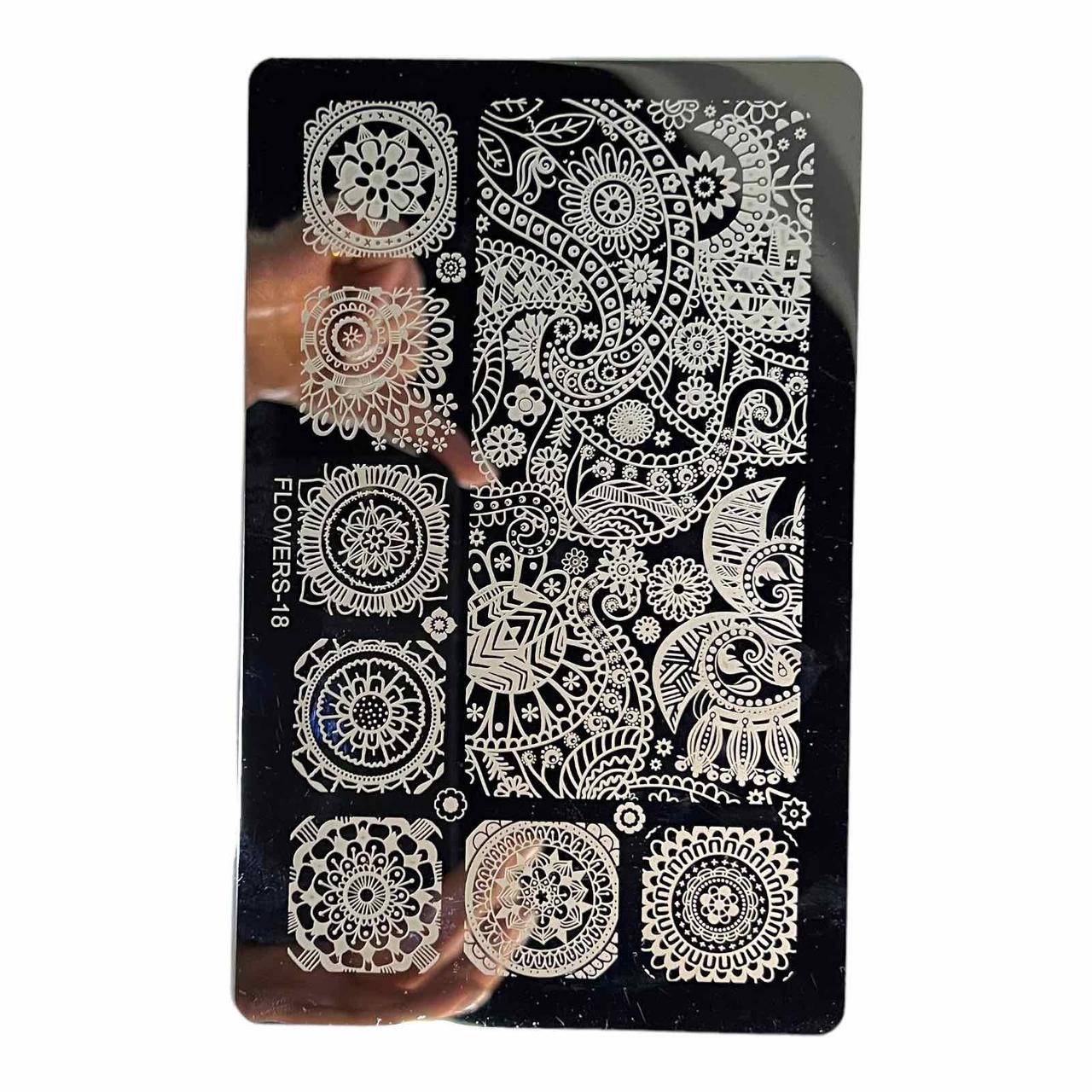 Пластина для стемпінгу нігтів FLOWERS-18